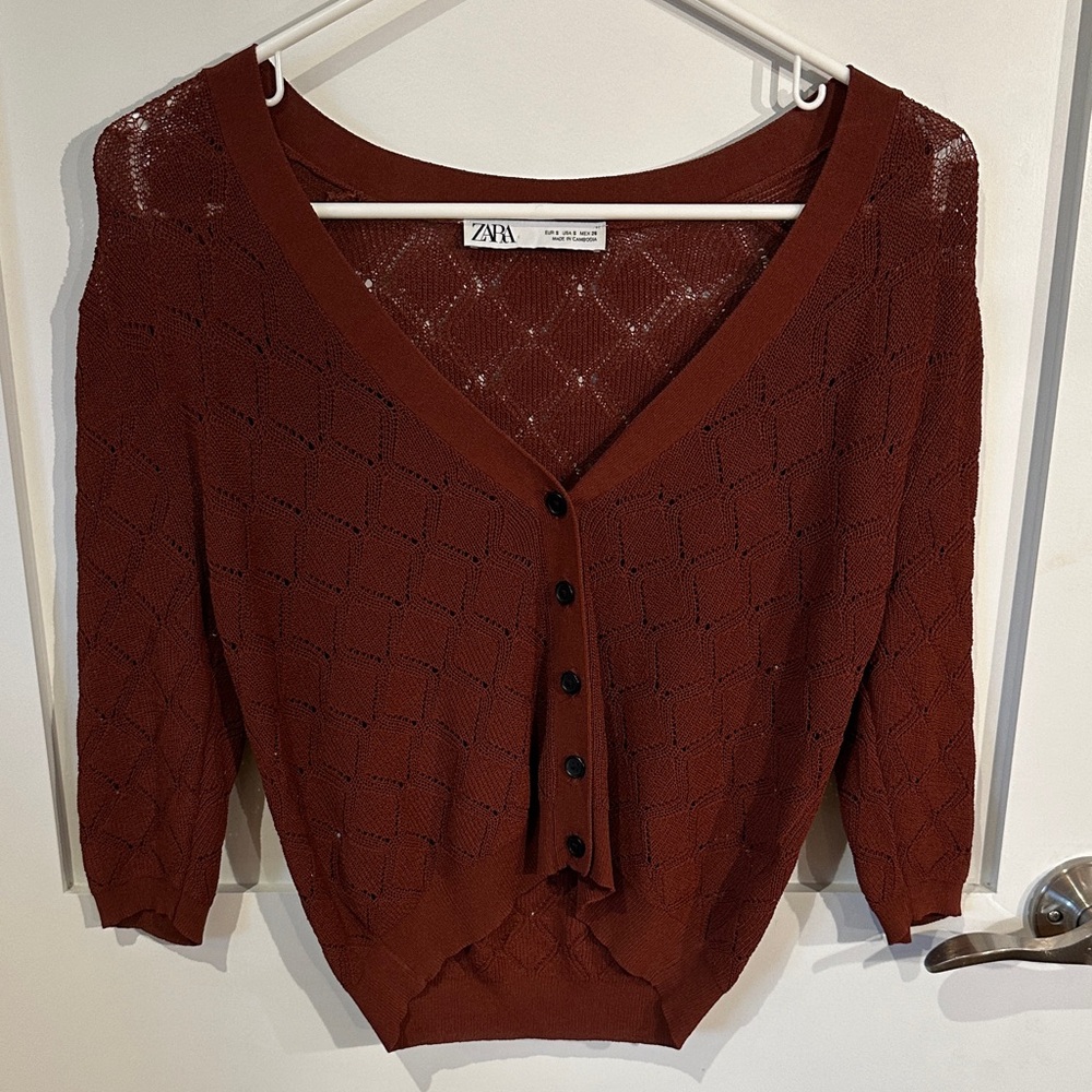 Zara Women's Brick Red Cardigan
